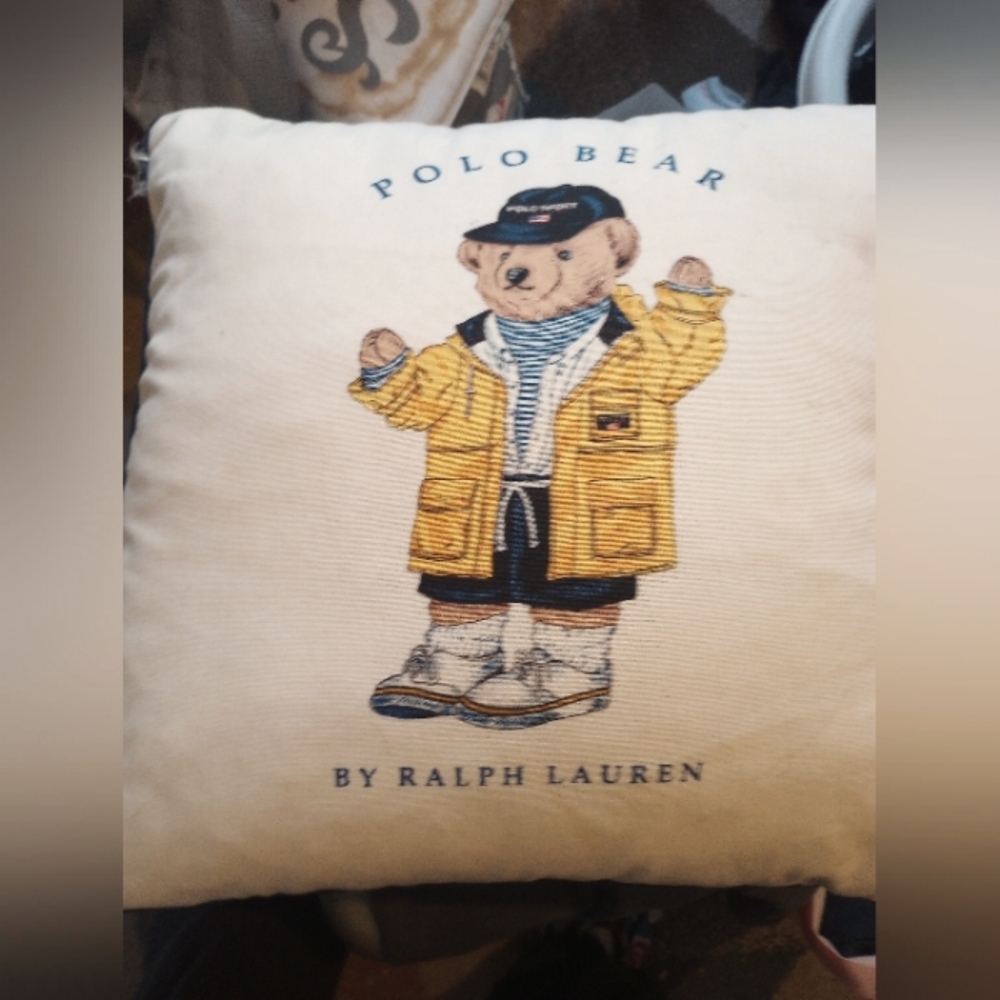 Vintage Rare Ralph Lauren Polo Bear Pillow